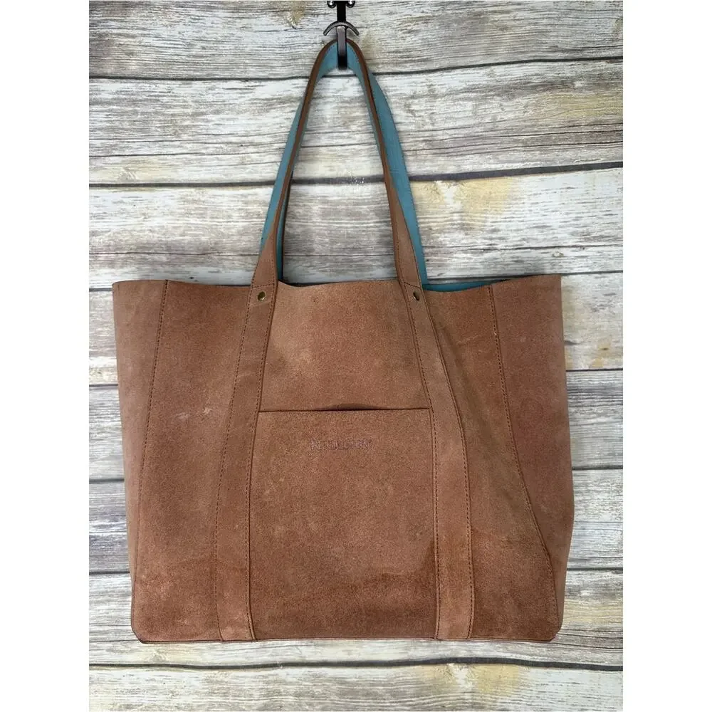 PENDLETON Tote Suede Reversible Tote Bag Brown/Aqua
